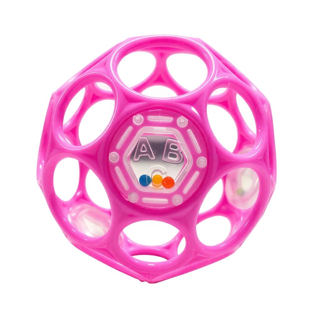 Baby Teething Rattle Ball, Sensory Grasping Ball with Holes for Fine Motor Skills Training, Infant Toddler Toy
