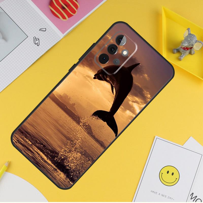 Чехол с изображением дельфина для Samsung Galaxy A54 A34 A14 A13 A33 A53 A12 A32 A52 A71 A51 A15 A25 A35 A55