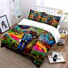 Colorful Abstract Couple Landscape Decor Bedding Set with 1 Duvet Cover 2 Pillowcases Single Double King Queen, Gift