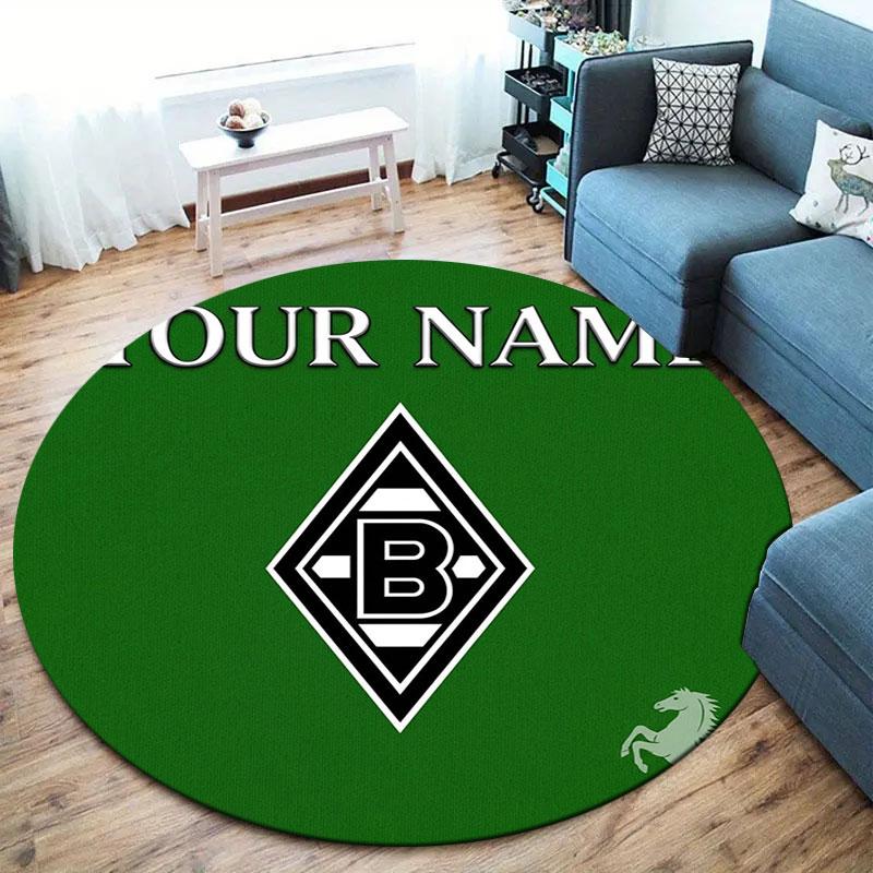 Borussia Custom Name Round Area Rug,Carpet Rug for Living Room Bedroom Sofa Playroom Decor,Non-slip Floor Mat