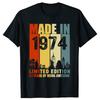 New Made In 1974 Limited Edition 51 Years of Being Awesome T Shirt Oversize Printed Casual Tee Shirt Casual Short Sleeve