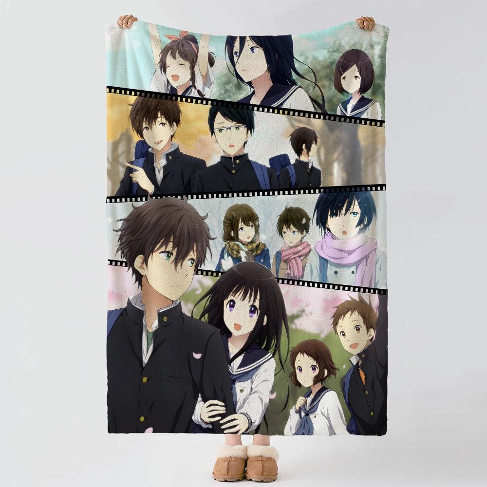 Аниме H-Hyouka-A Плед из толстого и уютного фланелевого одеяла, Многоцелевое использование в помещении и на улице, Ежедневный сон