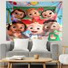 Cocomelon Print Tapestry, Backdrop, Easy Setup, Ideal for Bedroom, Office & Living Room, with Aesthetic Wall Hanging Decor.