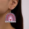 1 пара женских цветных контрастных серег с буквенным принтом розовой серии, серьги-крючки, романтические серьги-капли на День Святого Валентина