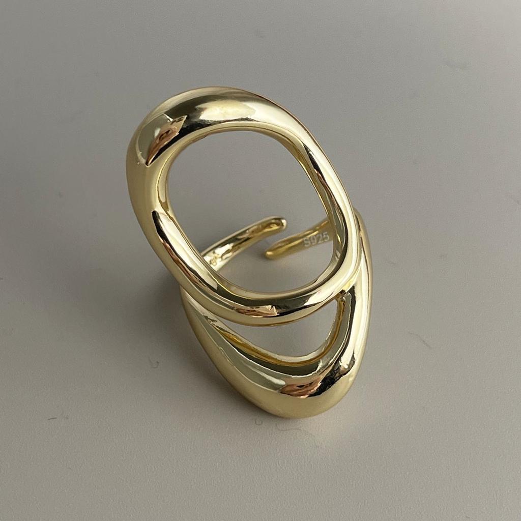 Xiaomi 925 Sterling Silver Rings For Women Geometric Fine Jewelry Finger Adjustable Retro Gold Cross Ring For Party Birthday Gift