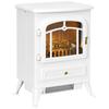 Modern Electric Fireplace, Freestanding Electric Stove Fire with Flame Effect, 950/1850W, White