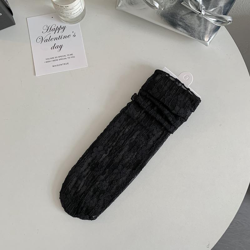 Белые кружевные носки для женщин, маленькие кожаные туфли Мэри Джейн, носки до середины икры, сетчатое кружево, летние махровые носки, летний тонкий стиль