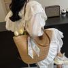 Womens Straw Woven Tote Bag With Cutout Design Casual Shoulder Beach Travel Daily Use
