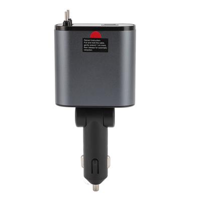 Выдвижное автомобильное зарядное устройство 4 в 1 120 Вт быстрое автомобильное зарядное устройство для телефона адаптер типа C для автомобильного зарядного устройства с 2 кабелями