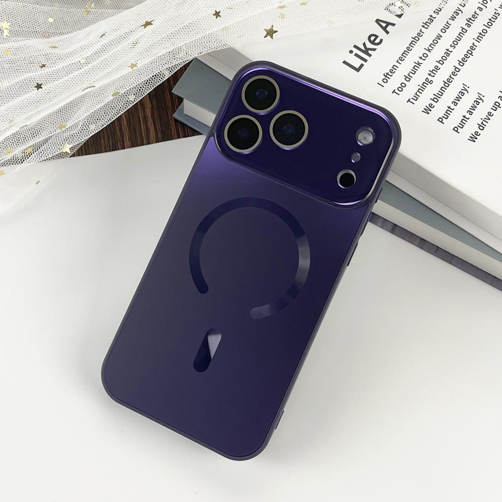 Laser Matte For Magsafe Wireless Charging Phone Case For iPhone 17 16 15 14 13 Pro Max Glass Full Lens Protection Cover