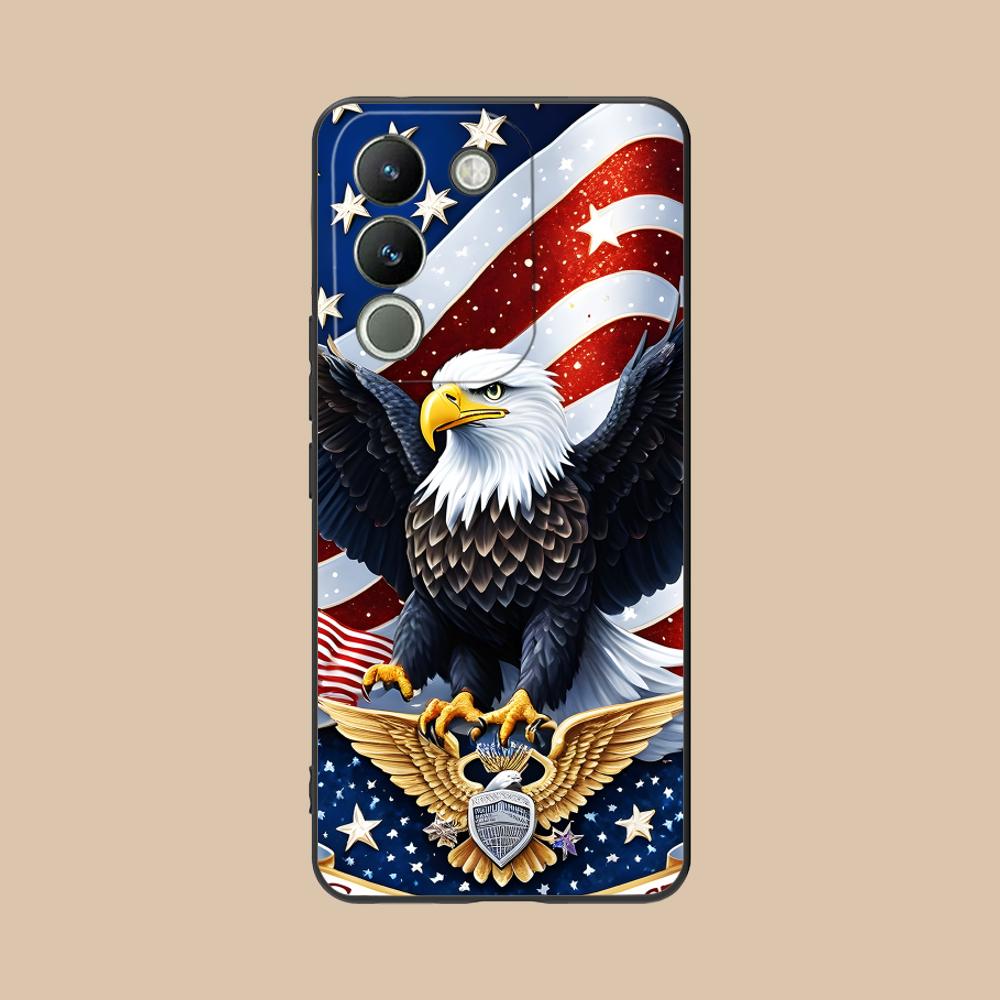 США Флаг Америки Матовый ТПУ Чехол для Мобильного Телефона для VIVO V60 V50 V40 V30 V29 V27 V25 V23 Pro Lite 5G Цветная Печать Обложка