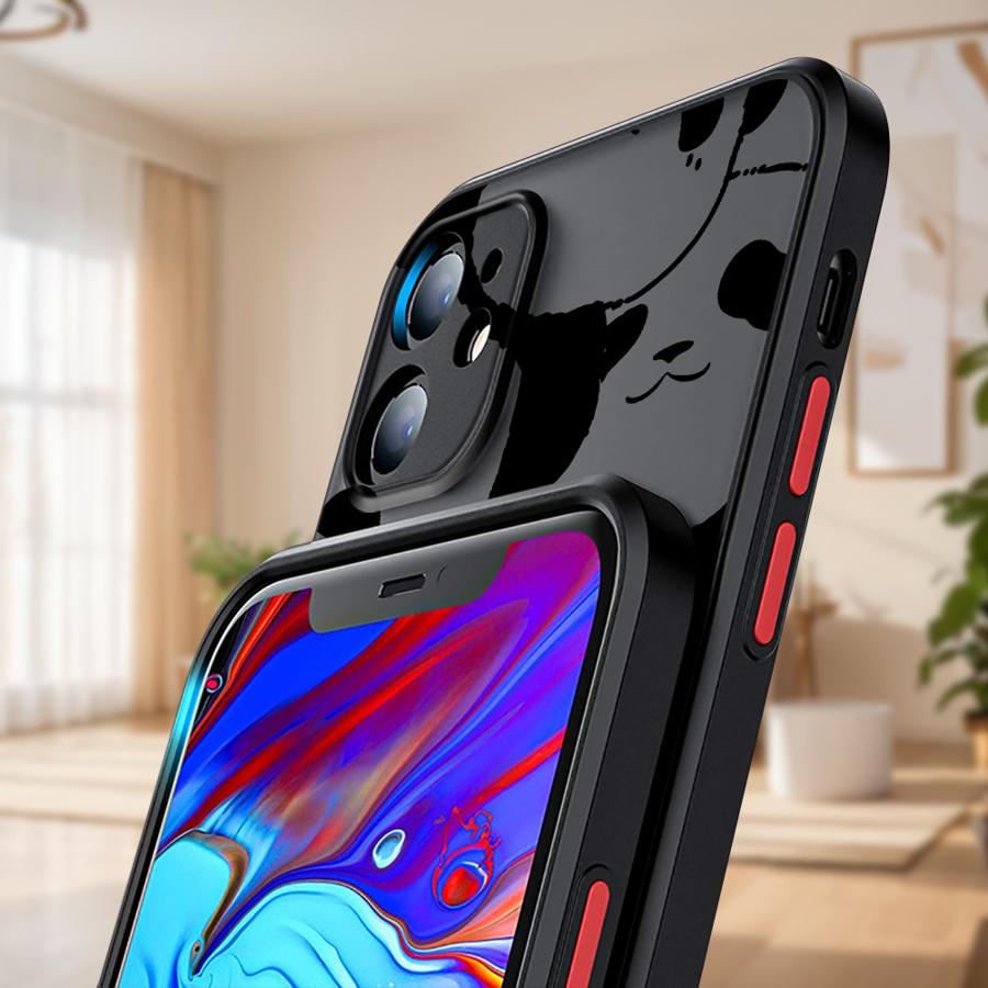 Милый мультяшный чехол-панда для iPhone 16 15 14 13 12 11 Pro Max Mini X XS XR SE 7 8 Plus Ударопрочный матовый твердый чехол Fundas