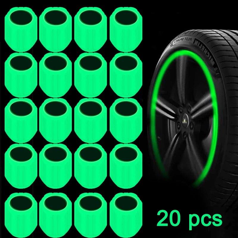Светящиеся колпачки клапанов шин, флуоресцентные крышки штока шин, ночные светящиеся колпачки штока клапана, сопла, световые колпачки клапанов для автомобиля, мотоцикла