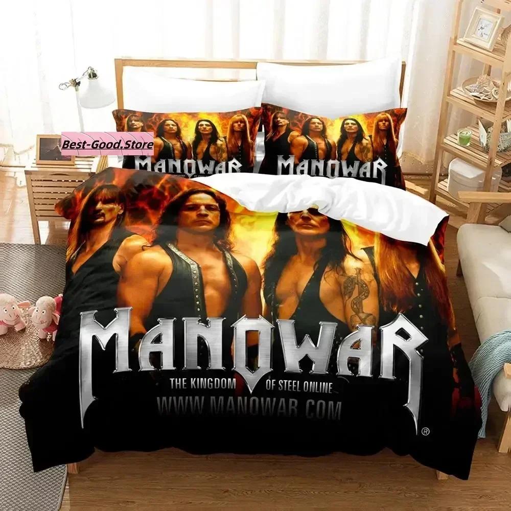 Manowar 3D Печать Хип-хоп Печатный Комплект Постельного Белья Пододеяльник Наволочка Комплект Постельного Белья Простыня Пододеяльник Размер Full Queen King
