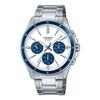 Edifice MTP-1374D-7A2VDF Аналоговые часы Белый циферблат Серебристый браслет Мужские