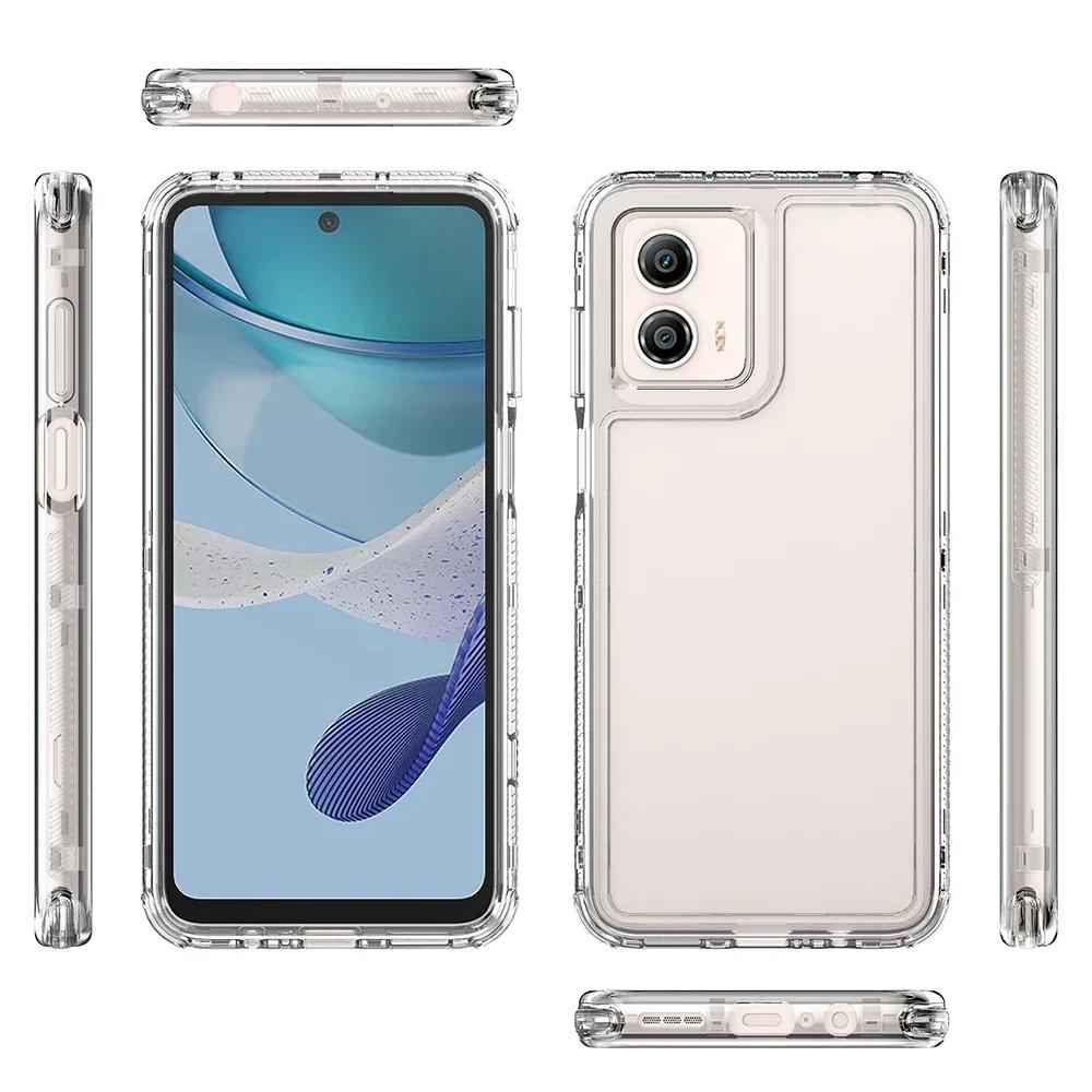 Прозрачный противоударный чехол для Moto G85 G84 Edge 40 Neo E13 E30 E40 G04 G13 G14 G23 G24 Power G34 G52 G53 G54 Защитный бампер
