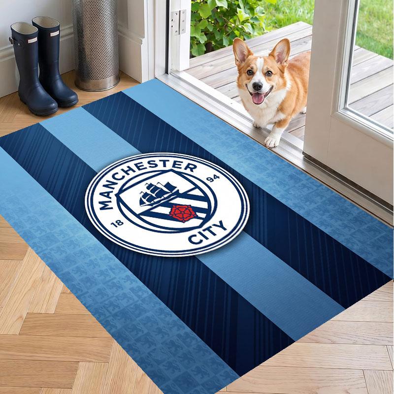 Soft Floor Carpet Manchester City Pattern Area Rug Decorative Mat For Home Room Decoration