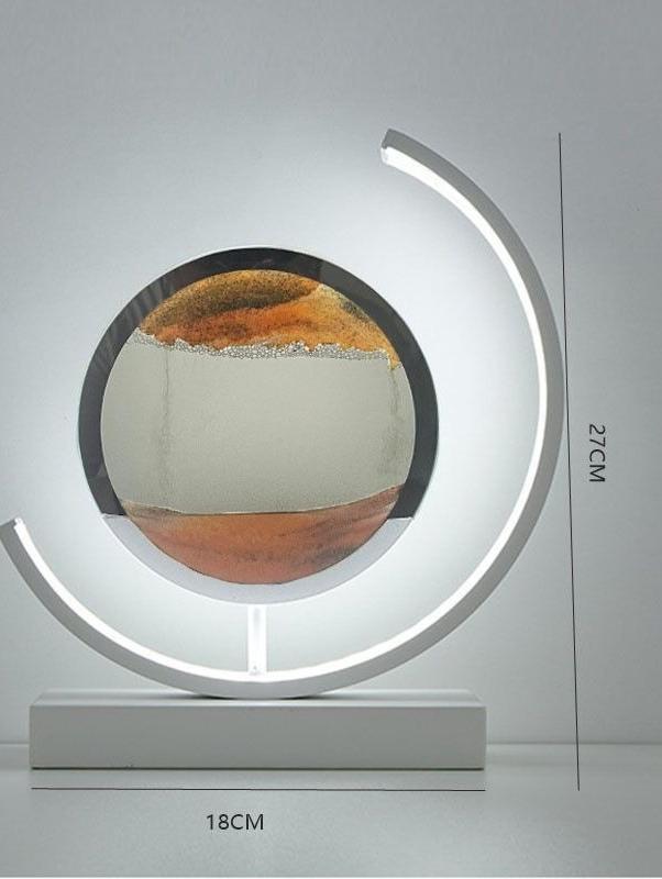 LED Moving Sand Art Table Lamp 3D Sandscape Hourglass Night Light 3 Color Brightness Remote Button Glass Acrylic Quicksand Decor Gift