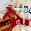 New Thermal Gloves Knitted Winter Gloves Female Adult Long Screw Cute Fashion