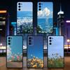 Чехол для телефона с цветами и пейзажами Для Samsung S25, S24, S21, S22, S23, S30, Ultra, S20, Plus, Fe, Мягкий силиконовый черный чехол