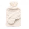 Sophia Layers Snug 1.7L Hot Water Bottle & Eye Mask Set - White