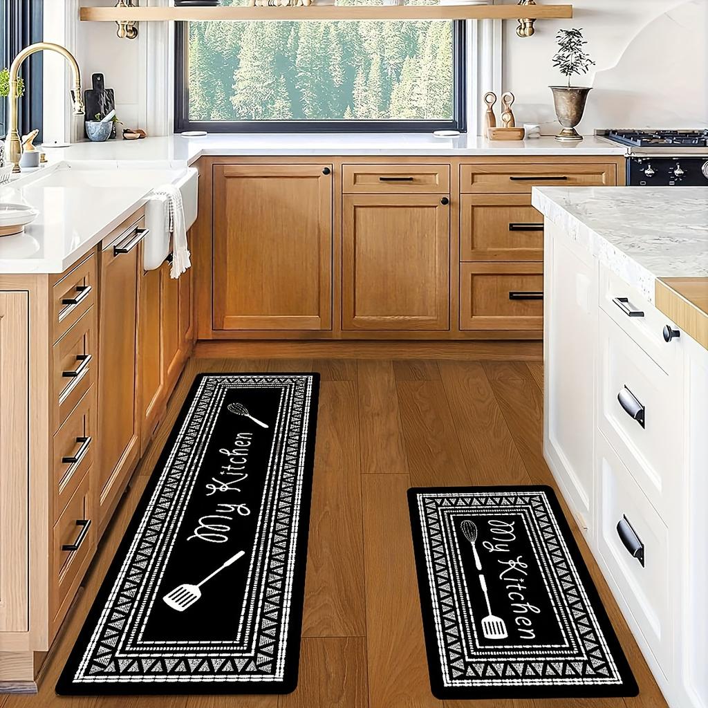 Luxury Kitchen Rug My Kitchen Printing Floor Mat Household Kitchen Mat Non-slip Oil-proof Foot Mat  Indoor Mat Doormat Door Rug Entrance Rug Decor