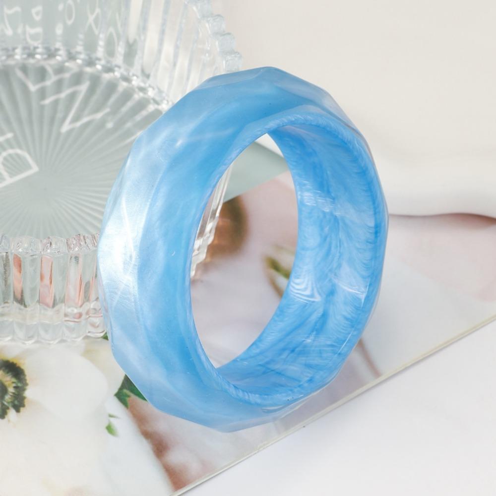 Wave Jelly Color Wide Bracelet Bohemian Retro  Hand Ring Exaggerated Glitter Acrylic Bangle  Girls