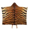 Cow Animal Texture Pattern Hooded Shawl Blanket, Home Outdoor Comfort Flannel Hooded Lazy Blanket