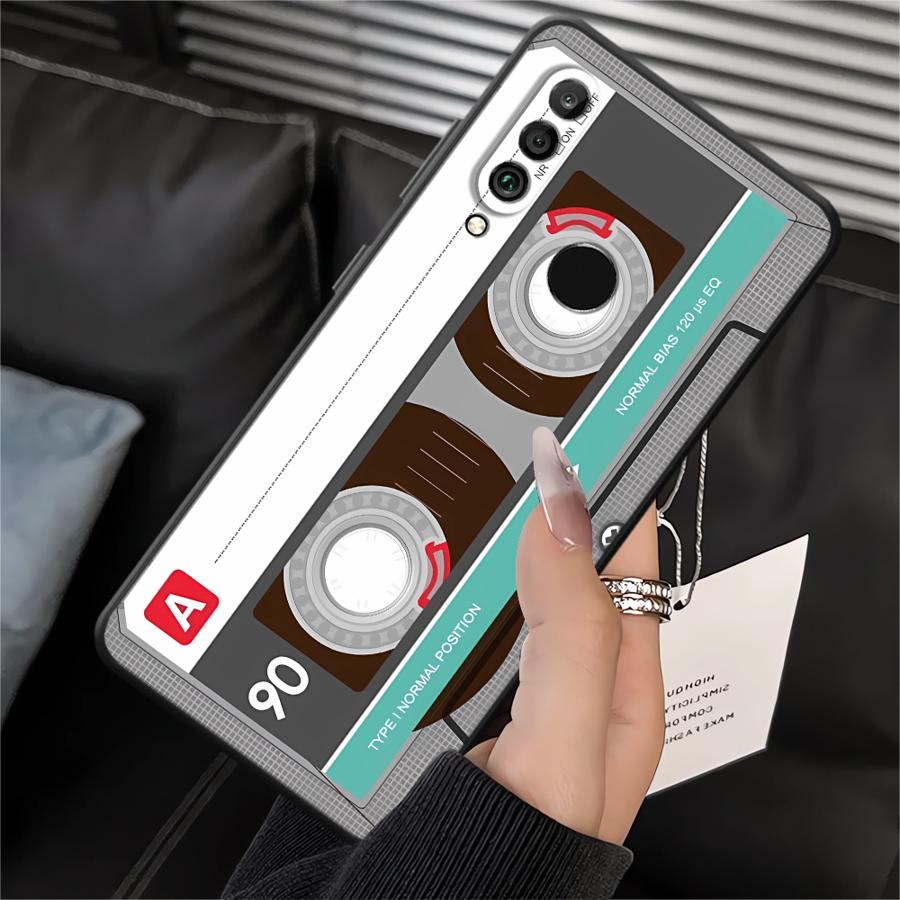 Retro Cassette Tape Case for Huawei P20 P40 Lite P20 Lite 2018 P30 P20 Pro P Smart 2019 Black Soft Shell