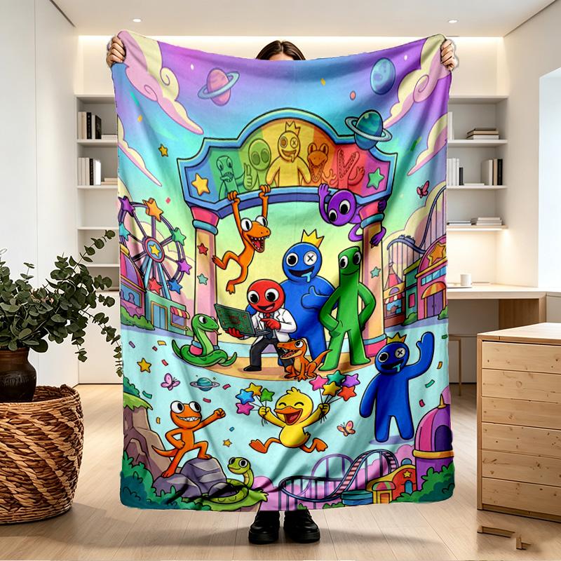 Game Rainbow Friends Print Blanket - Soft & Comfortable, for Bedroom, Travel, Sofa, Home Decoration - Birthday Christmas Gift for Friend