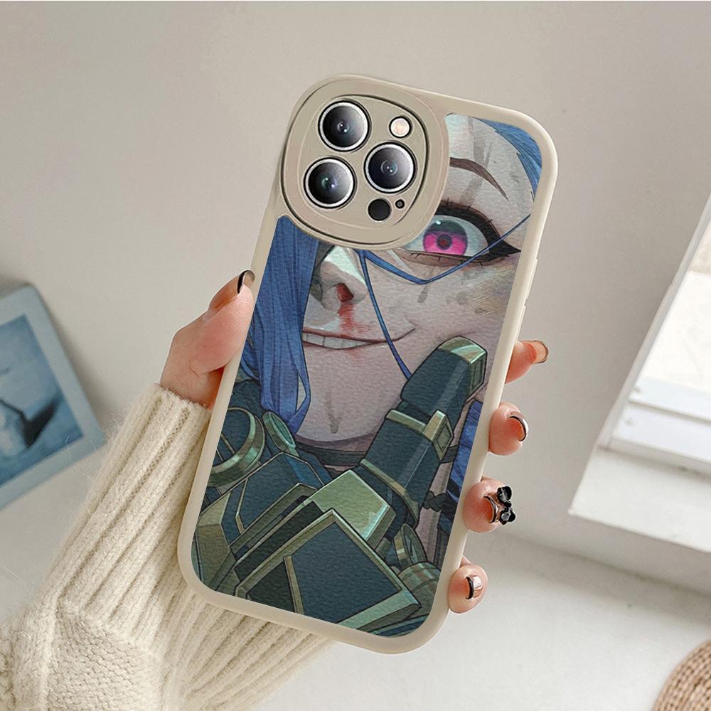 Чехол для телефона Iphone Anime Arcane Jinx для Iphone 14 13 11 12 Pro MAX 13 12 MiNi 7 8 14 plus X XS XR, защитные чехлы из овечьей кожи