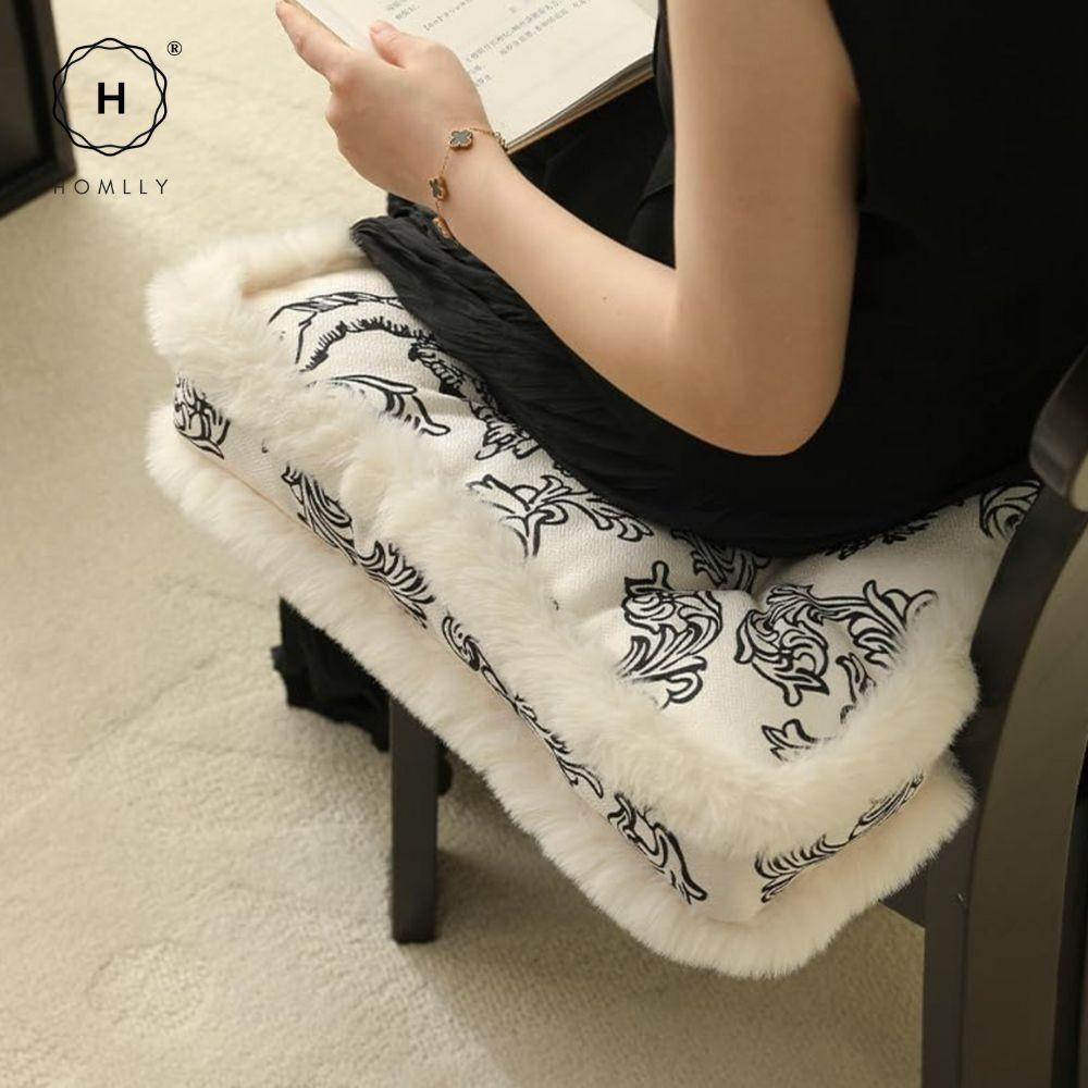 Homlly Comfy Fur Chair Seat Cushion with Ties
