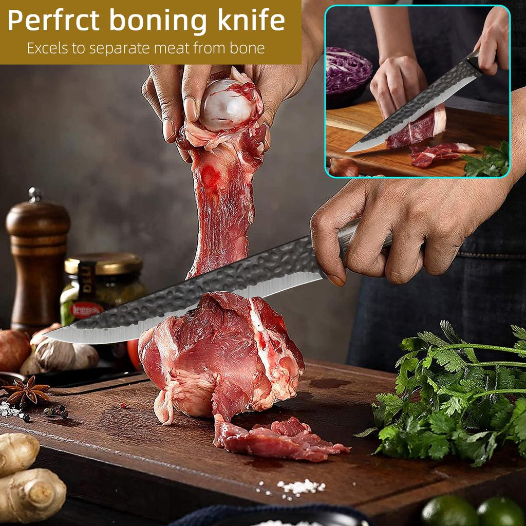 5-дюймовый кованый нож для обвалки мяса, нож для суши, нарезка, разделка, обвалка, кухонные ножи из высокоуглеродистой нержавеющей стали