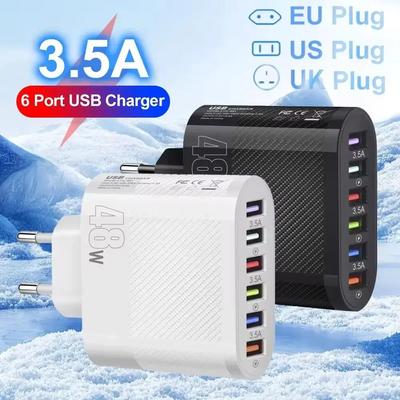 48 Вт 6 портов USB зарядное устройство мульти порт быстрая зарядка телефон зарядное устройство адаптер питания для iPhone Samsung Xiaomi быстрая зарядка настенное зарядное устройство
