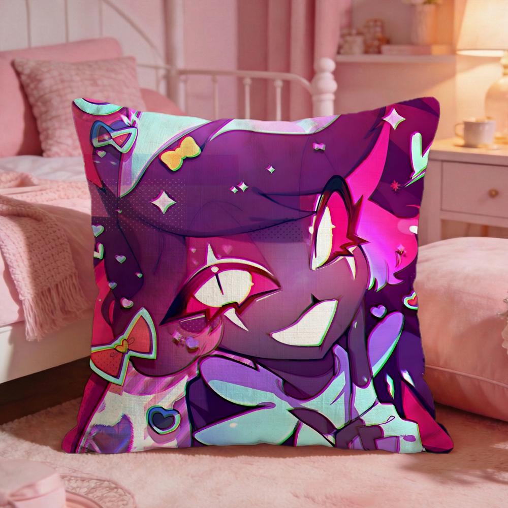 Hazbin HHotels Game Hot Cushion Cover Premium Comfort Reversible Pillow Cove Two In One Design For Any Room Car Interior