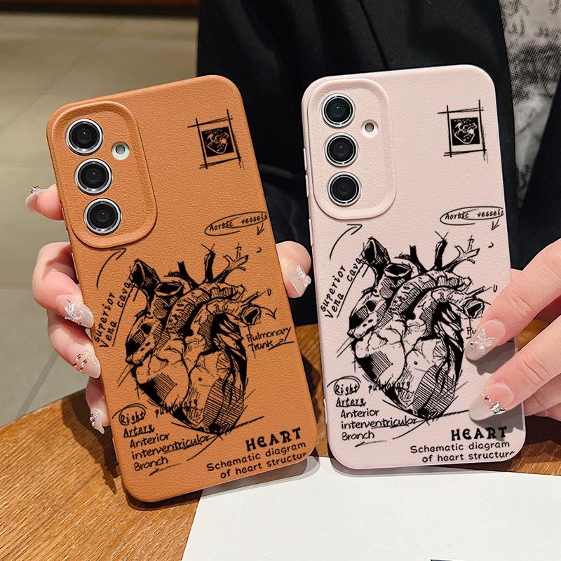 Чехол с рисунком сердца для Samsung Galaxy S24 S25 S26 Ultra S23 S22 S21 FE A17 A37 A57 A15 A16 A26 A34 A35 A36 A54 A55 A56 5G Чехол
