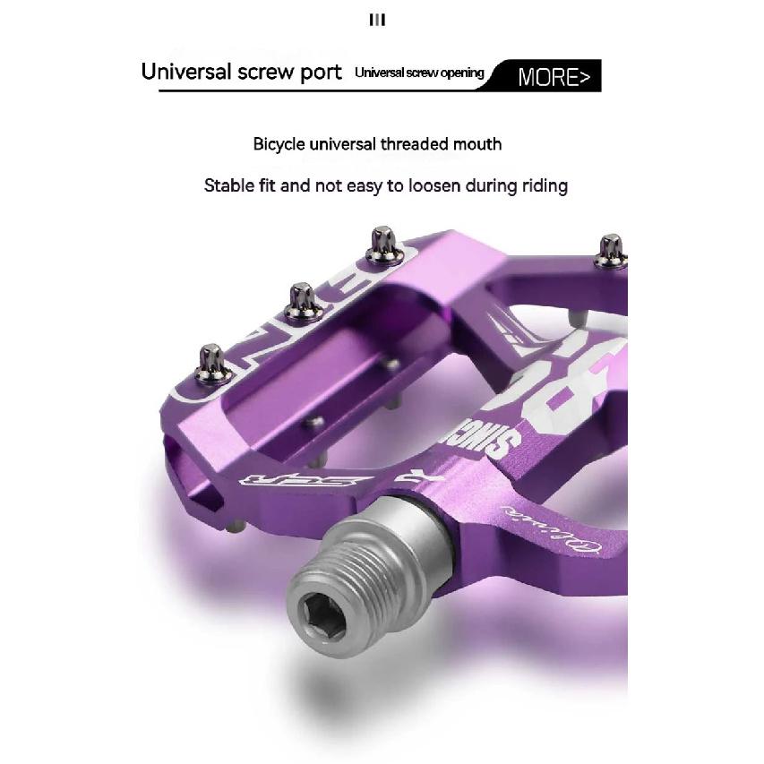 ENLEE Bike Pedals Aluminum Alloy Anti-slip Bicycle Pedals Ultralight Sealed Bearing One-piece MTB Road Mountain Cycling Pedal