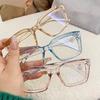 Women Anti Blue Light Glasses Oversized Vintage Glasses Computer Eyewear Full Frame Transparent Eye Protection Eyepiece