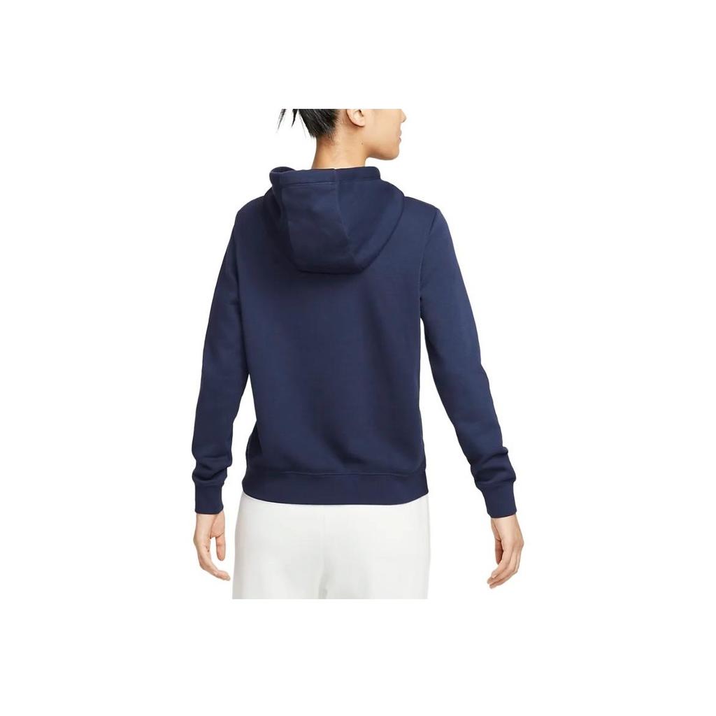 Nike Спортивная одежда Клубный флисовый пуловер с капюшоном толстовка женская топы Obsidian DQ5794-451