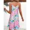 Платье на бретельках с цветочным принтом, элегантное платье-комбинация без рукавов с V-образным вырезом на весну и лето, женская одежда