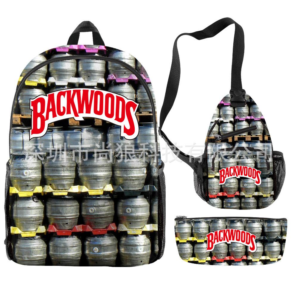 Backwoods Large Capacity Junior High School Student School Bag Lightweight Simple Travel Bag Polyester Backpack
