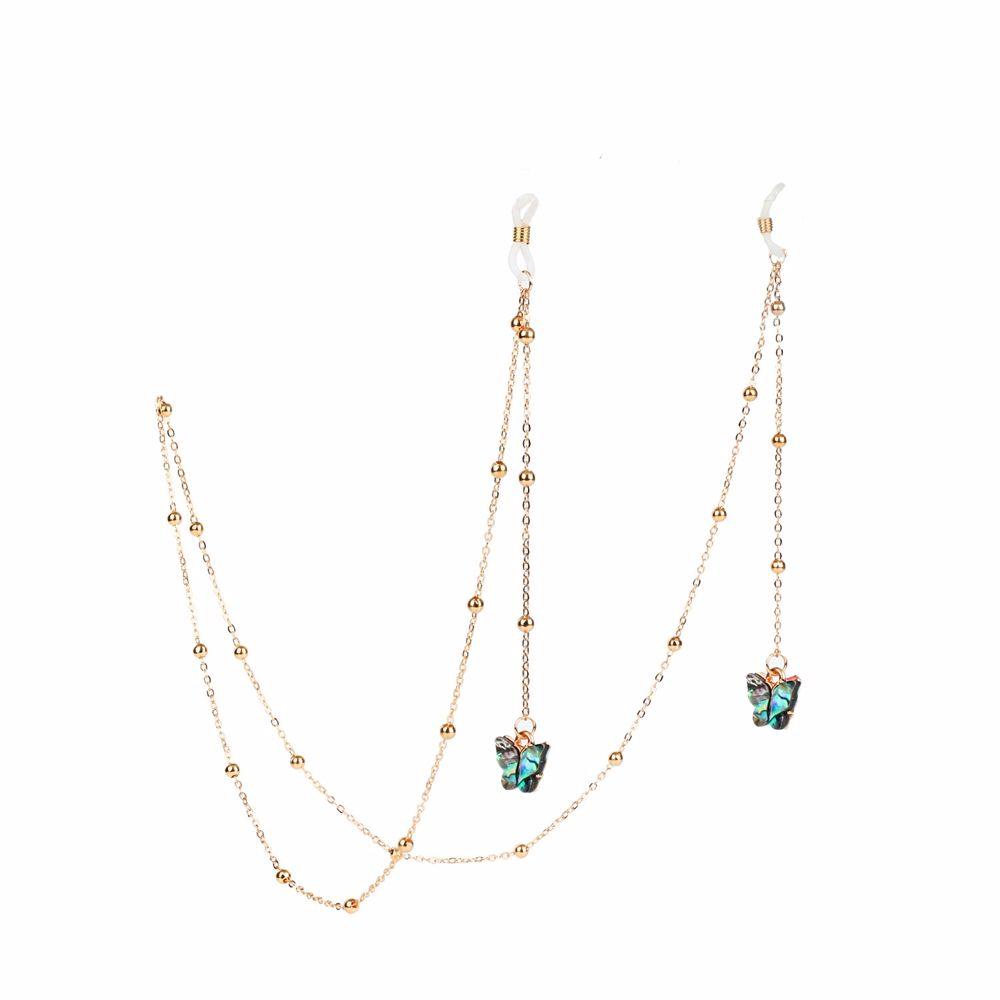 Simple Anti-lost Bead Zinc Zinc Alloy Eyewear Butterfly Mask Hanging Rope Neck Strap Metal Glasses Chains