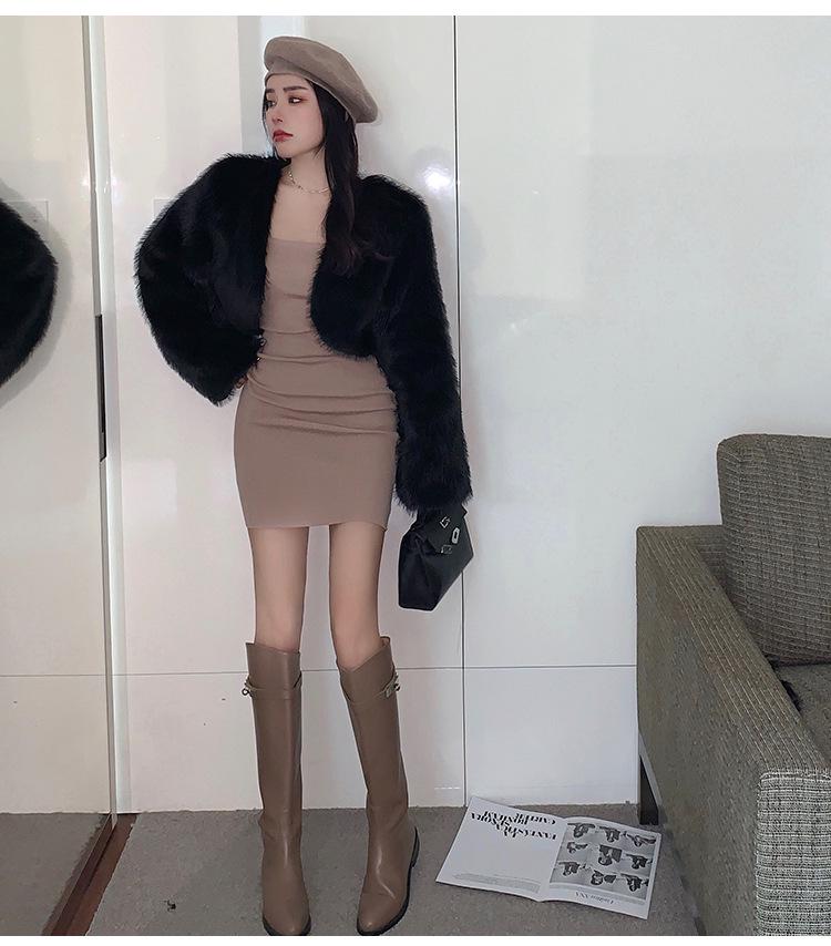 Женское трендовое зимнее пальто из искусственного меха, экологичное - короткое, плюшевое и стильное