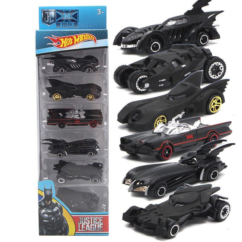 Классический набор из 6 литых машинок Hot Wheels Dc Comics Batman Batmobile для детей и взрослых