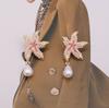 Hot-selling fashion niche beach vacation wind starfish shell personalized stud earrings, zircon simple