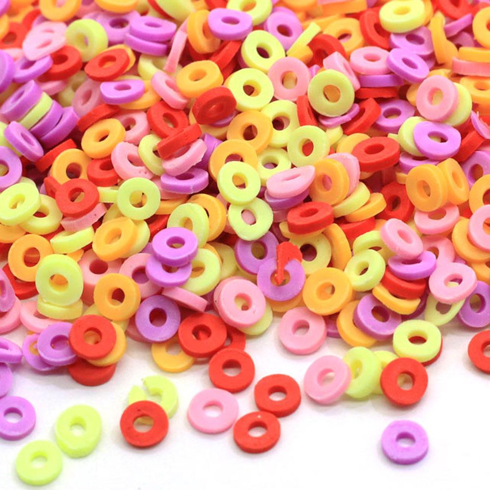 Kawaii Mini Round Colorful Polymer Clay With 5mm Hole Phone Shell Decoration Mini Slice Nail Arts Ornaments Confetti