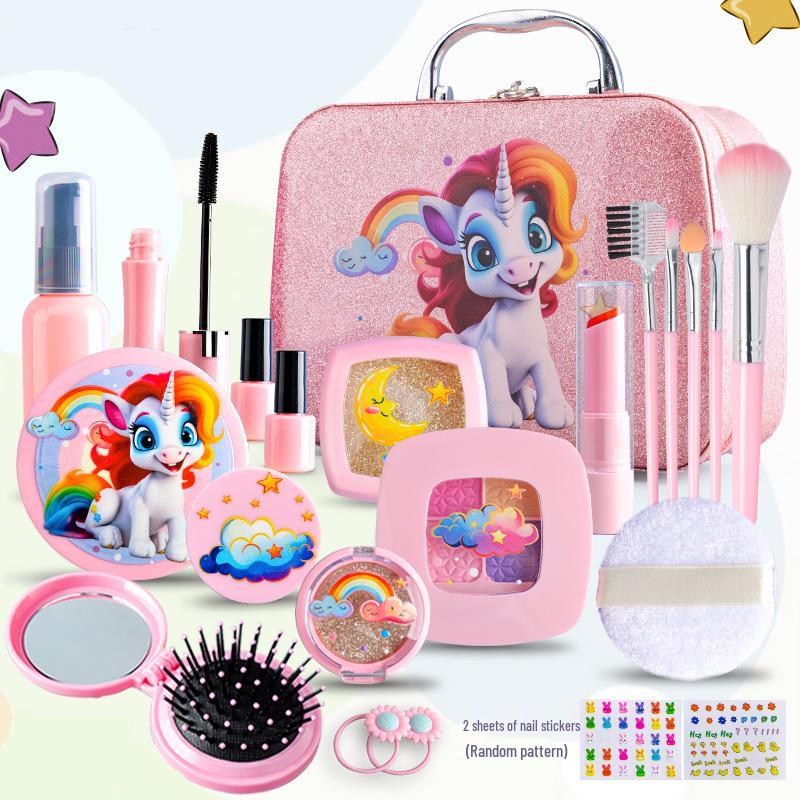 Children's Cross-Border Cosmetic Play Set: Lipstick, Nail Polish, Makeup Box, Princess Dressing Table Toy