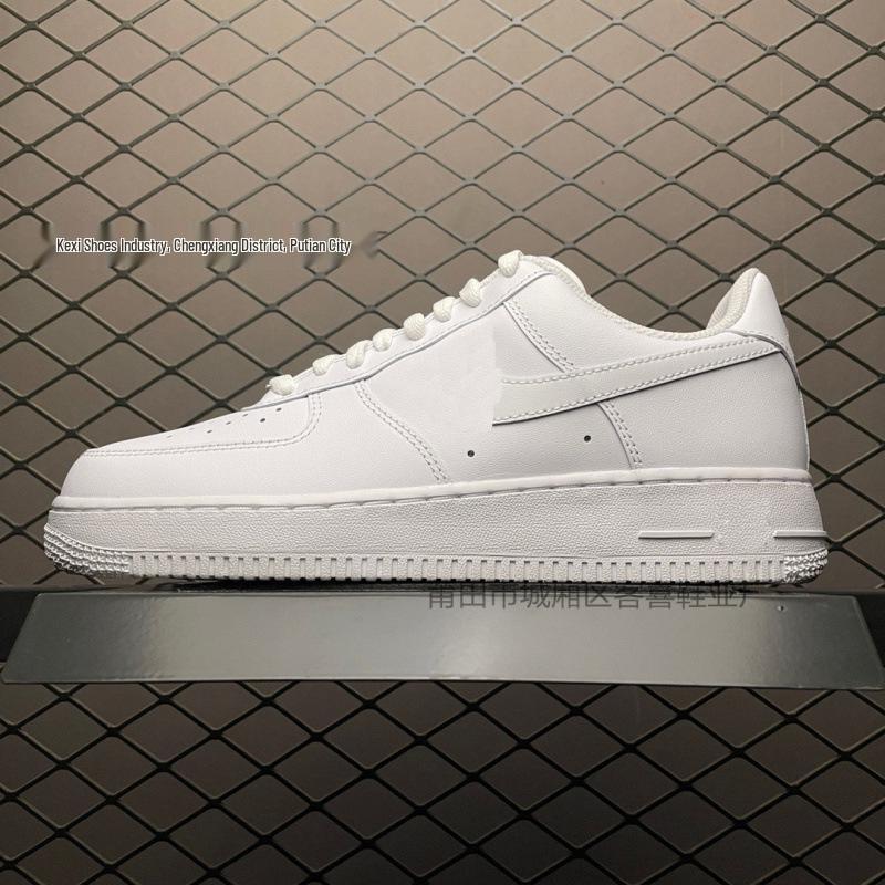 AF1 Air Force 1: Чисто-белые низкие кеды для женщин и мужчин цвета пшеницы - Повседневный стиль для пары.