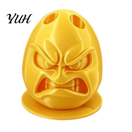 3D Printed Pen Storage Egg Holder, Funny Expression Pencil Double-hole Design, Fun Study Desk Decor Organizer for Office Creative Gift Colleagues