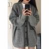 Korean Fashion Female Lazy Wind Loose Fitting V-neck Cardigan Knitting Sweater Women New Korean Cardigans Knitwear Tops Coat